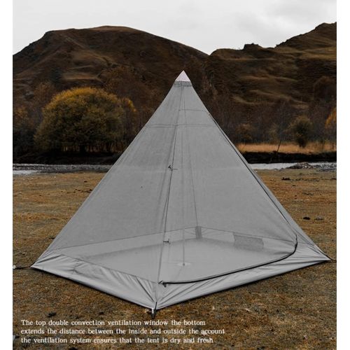  UNISTRENGH Camping Teepee Tent Indian Tent Yurt 4 Season Double Layers Waterproof Sunscreen Shelter Pyramid Spire Tents for Outdoor Hiking Hunting