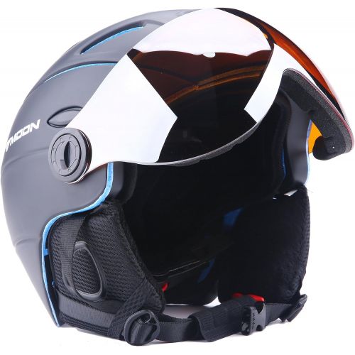  UNISTRENGH Ski Snowboard Helmet with Attached Detachable Photochromatic Polarizing Goggles