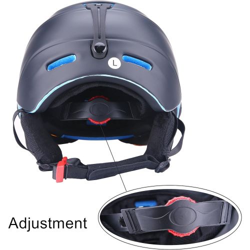  UNISTRENGH Ski Snowboard Helmet with Attached Detachable Photochromatic Polarizing Goggles