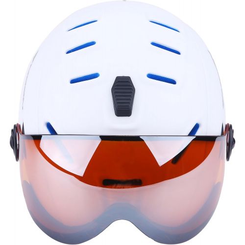  UNISTRENGH Ski Snowboard Helmet with Attached Detachable Photochromatic Polarizing Goggles