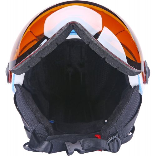  UNISTRENGH Ski Snowboard Helmet with Attached Detachable Photochromatic Polarizing Goggles