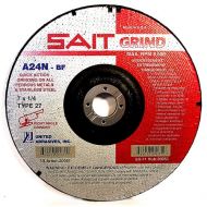 United Abrasives- SAIT 20081 Type 27 7-Inch x 1/4-Inch x 7/8-Inch 8500 Max RPM Grade A24N Fast Depressed Center Grinding Wheel, 25-Pack