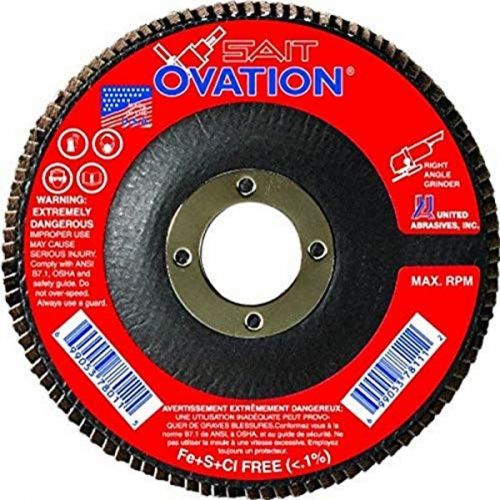  United Abrasives- SAIT 78038 Ovation Flap Disc, 6-Inch by 78-Inch, 60 Grit, 10-Pack