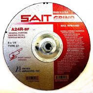 United Abrasives- SAIT 20096 Type 27 9-Inch x 1/4-Inch x 5/8-11 6600 Max RPM Grade A24R Long Life Depressed Grinding Wheels, 10-Pack