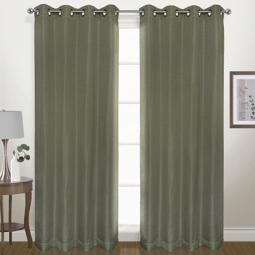  United Curtain Herringbone Blackout Woven Window Panel, 54 by 84, Sage, 54 X 84