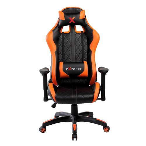  United Office Chair. United Office Chair 7219OR, Swivel PU Leather Gaming, Large Size, Racing Style High-Back Office Chair, Orange