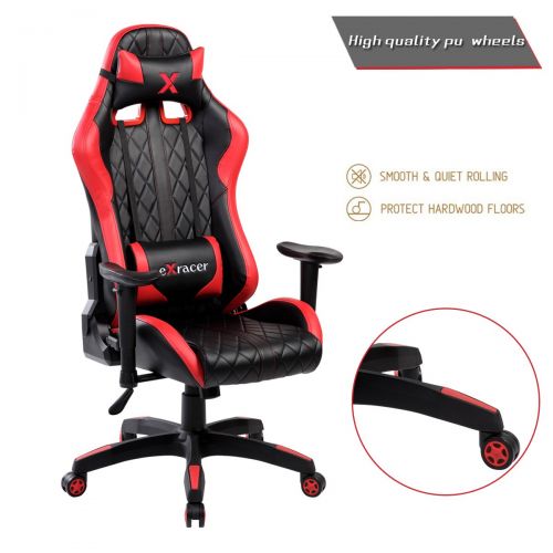  United Office Chair. United Office Chair 7219RD 7219RED Swivel PU Leather Gaming, Large Size, Racing Style High-Back Office Chair, Red