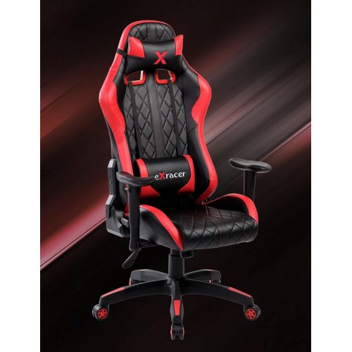  United Office Chair. United Office Chair 7219RD 7219RED Swivel PU Leather Gaming, Large Size, Racing Style High-Back Office Chair, Red