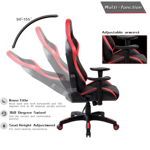  United Office Chair. United Office Chair 7219RD 7219RED Swivel PU Leather Gaming, Large Size, Racing Style High-Back Office Chair, Red