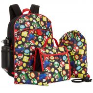 United Pacific Design Super Mario Bros. 5 Piece Backpack Lunch Kit