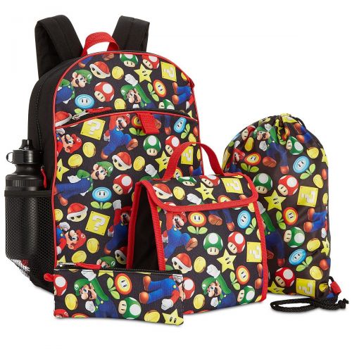  United Pacific Design Super Mario Bros. 5 Piece Backpack Lunch Kit