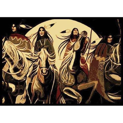  United Weavers of America United Weavers Elements Braves on Ponies Woven Polypropylene Area Rug, Multi, 53 x 72