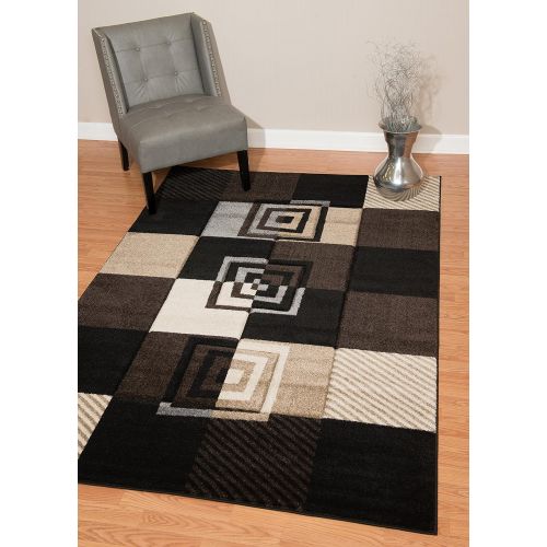  United Weavers of America Townshend Collection Vibes Modern Area Rug, 2-Feet 7-Inch by 4-Feet 2-Inch, Black