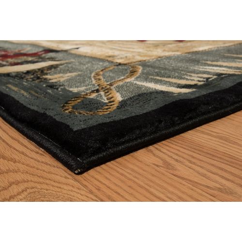  United Weavers of America Genesis Collection Seascapes Heavyweight Heat Set Olefin Rug, 5-Feet3-Inch by 7-Feet 6-Inch, Blue