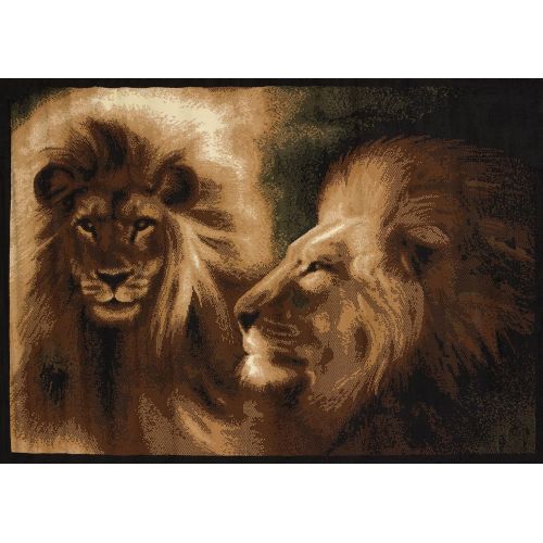  United Weavers of America Legends Collection Lion Profile Rug, 53 by 72