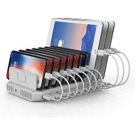 [아마존 핫딜] [아마존핫딜]Unitek Multi Charging Station, 10-Port USB Charger for Multiple Device with SmartIC Tech and Adjustable Dividers, Organizer Stand Compatible with iPad, Tablet, Kindle, iPhone