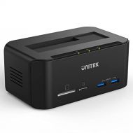 Unitek Tool Free USB 3.0 to SATA External Hard Drive Docking Station with 2-Port Hub and Card Reader for 2.5/3.5 Inch HDD SSD SATA I/II/III, Support UASP and 16TB