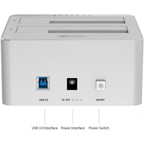  Unitek UNITEK Aluminum USB 3.0 to SATA Dual Bay External Hard Drive Docking Station with UASP for 2.5  3.5-inch HDD SSD, Hard Drive DuplicatorOffline Clone Function (2 x 10TB Support)-S