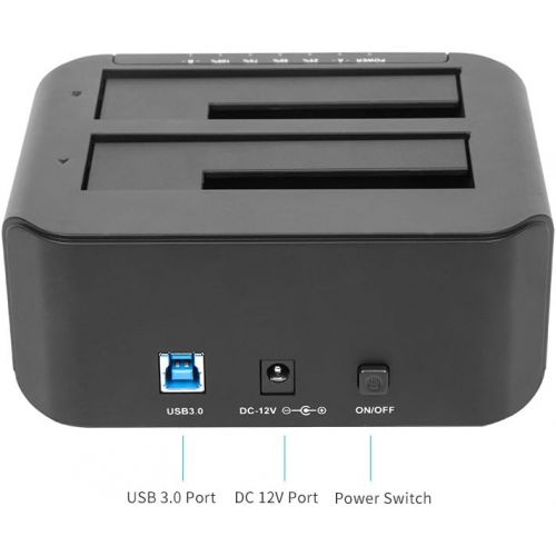  Unitek UNITEK Aluminum USB 3.0 to SATA Dual Bay External Hard Drive Docking Station with UASP for 2.5  3.5-inch HDD SSD, Hard Drive DuplicatorOffline Clone Function (2 x 10TB Support)-S