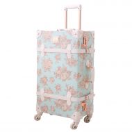 Unitravel Vintage Floral Luggage Sets Pu Leather Suitcase Set Hand Bag Spinner Carry On