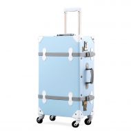 Unitravel Vintage Suitcase Hard Shell Rolling Carry On Luggage Trolley Retro Trunk