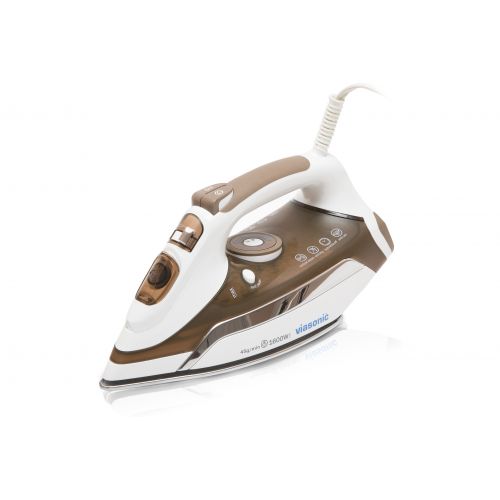  Viasonic Executive Steam Iron 1600W, Auto-Off - Anti-Drip & Self-Cleaning, Anti-Calcium, Vertical Steam, Stainless Steel Soleplate, XL 350ML Tank - Steam, Spray, & Dry Functions -