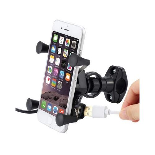  Universal Mobile Phone Holder Rack Navigation Bracket with USB Charging for Electric Car Motorcycle