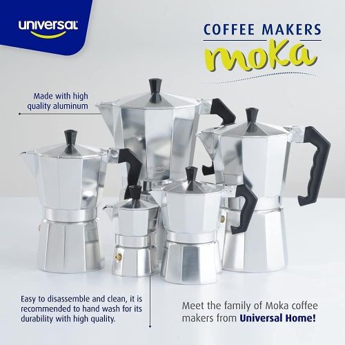  Universal StoveTop Espresso Coffee Maker, 3-Cup / 5.07 ounces, Aluminum