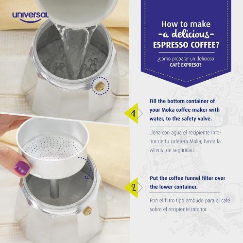  Universal StoveTop Espresso Coffee Maker, 3-Cup / 5.07 ounces, Aluminum