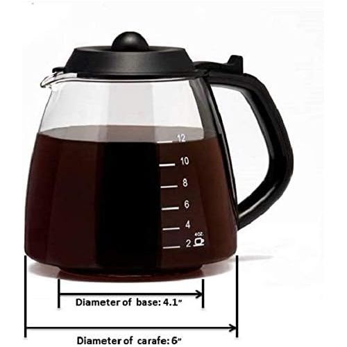  [아마존베스트]Universal Fit 12 Cup Glass Coffee Carafe Fits Black & Decker, Cuisinart DCC-1200 & DGB-900BC, DeLonghi, Hamilton Beach, Krups, Melitta, Mr. Coffee BVMC-SJX33GT & CG13 & Many More,