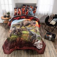 Universal Jurassic World Soft Microfiber Comforter, Sheets and Plush Cuddle Pillow Bedding Set Full Size 6 Piece Bundle Pack