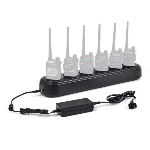  Universal SUNCHI 6-Way Rapid Charge Base Hub for Baofeng UV-5R Series/Baofeng BF-F8HP UV-5RA UV-5RC UV-5RE Walkie Talkies