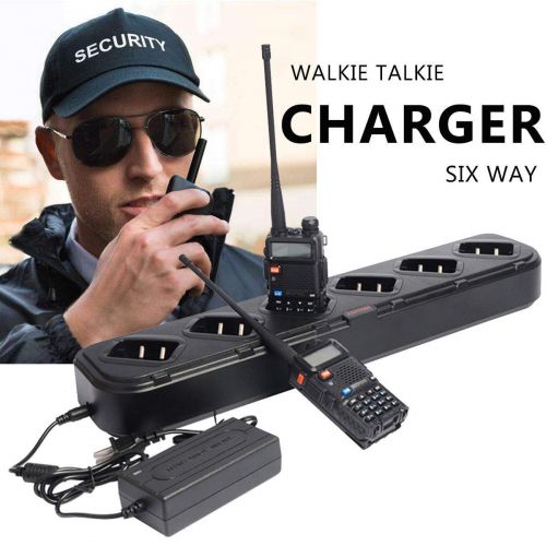  Universal SUNCHI 6-Way Rapid Charge Base Hub for Baofeng UV-5R Series/Baofeng BF-F8HP UV-5RA UV-5RC UV-5RE Walkie Talkies