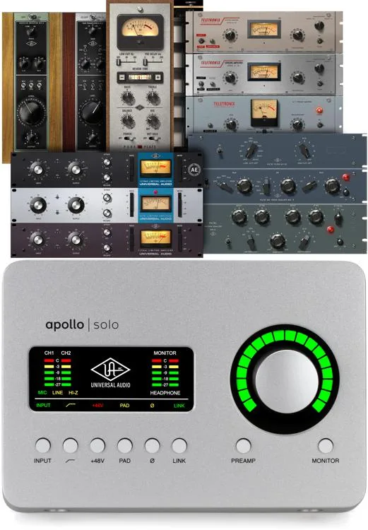  Universal Audio Apollo Solo Heritage Edition Thunderbolt 3 Audio Interface and SD1 Microphone