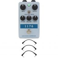 Universal Audio UAFX 1176 Studio Compressor Pedal and 3 Patch Cables