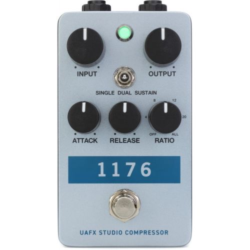  Universal Audio UAFX 1176 Studio Compressor Pedal and 3 Patch Cables