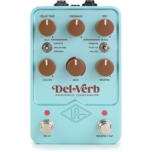  Universal Audio Del-Verb Ambience Companion Reverb and Delay Pedal Cap with 3 Patch Cables