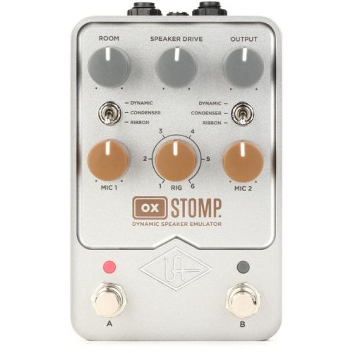  Universal Audio OX Stomp Dynamic Speaker Emulator Stereo Pedal with 3 Patch Cables