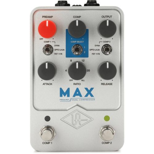  Universal Audio Max Preamp and Dual Compressor Pedal Pedal with 3 Patch Cables