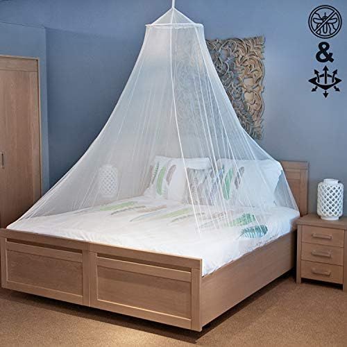  [아마존베스트]Universal Backpackers Mosquito Net for Single to King-Sized Beds  2 Openings or Fully-Enclosed Bed Canopy  Conical Design for Decoration or Travel  Free Bag & Hanging Kit for Ea