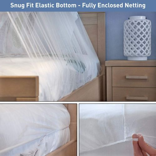  [아마존베스트]Universal Backpackers Mosquito Net for Single to King-Sized Beds  2 Openings or Fully-Enclosed Bed Canopy  Conical Design for Decoration or Travel  Free Bag & Hanging Kit for Ea