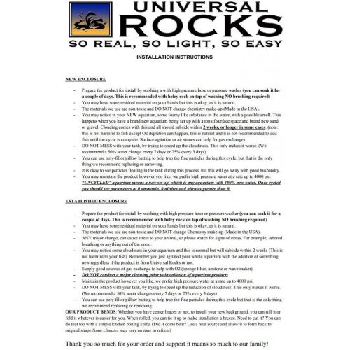  Universal Rocks 48-Inch by 20-Inch Rocky Flexible Aquarium Background