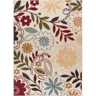 Universal Rugs Skyler Contemporary Floral Beige Rectangle Area Rug, 7.6 x 10