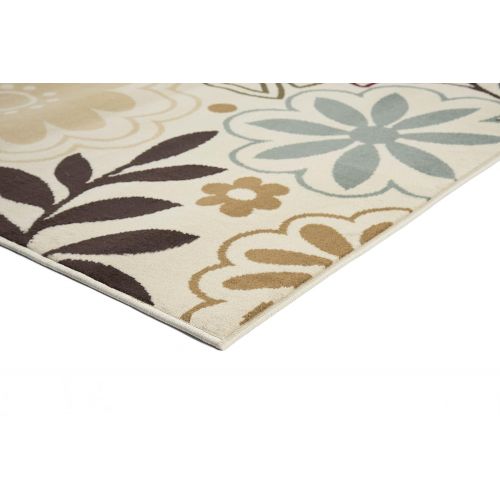  Universal Rugs Skyler Contemporary Floral Beige Rectangle Area Rug, 7.6 x 10