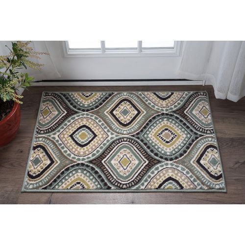  Universal Rugs Aurora Contemporary Abstract Seafoam Scatter Mat Rug, 2 x 3