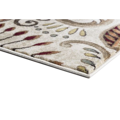  Universal Rugs Giselle Transitional Floral Ivory Scatter Mat Rug, 2 x 3