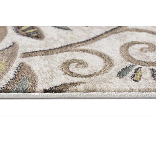  Universal Rugs Giselle Transitional Floral Ivory Scatter Mat Rug, 2 x 3