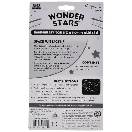  University Games Great Explorations Glow In The Dark Wonder Stars (50 Stars)