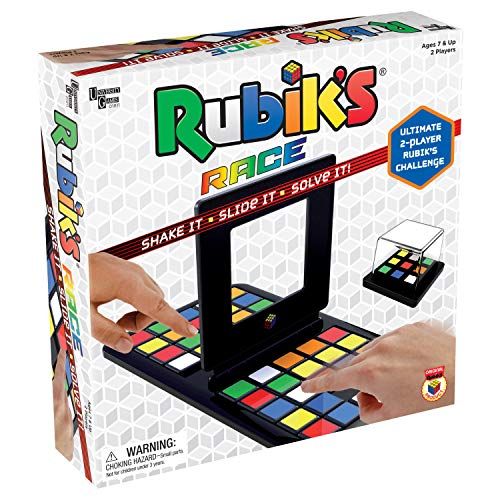 [아마존베스트]University Games Rubiks Race Game, Head To Head Fast Paced Square Shifting Board Game Based On The Rubiks Cubeboard, for Family, Adults and Kids Ages 7 and Up