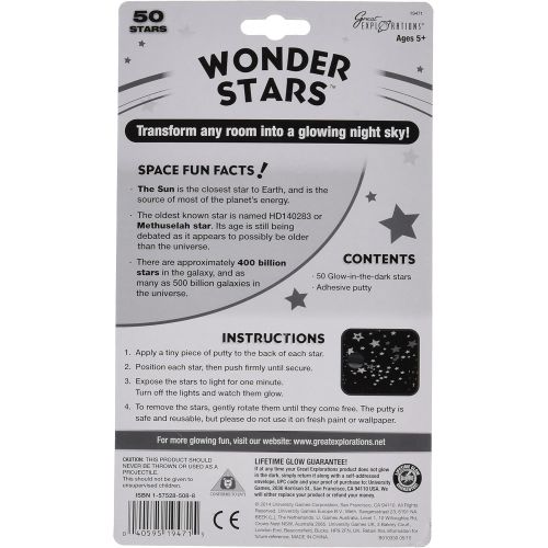  [아마존베스트]University Games Great Explorations Glow In The Dark Wonder Stars (50 Stars)